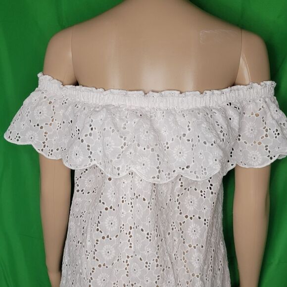 👌TORY BURCH broderie off the shoulder beach Coverup dress🔥 - Picture 6 of 13